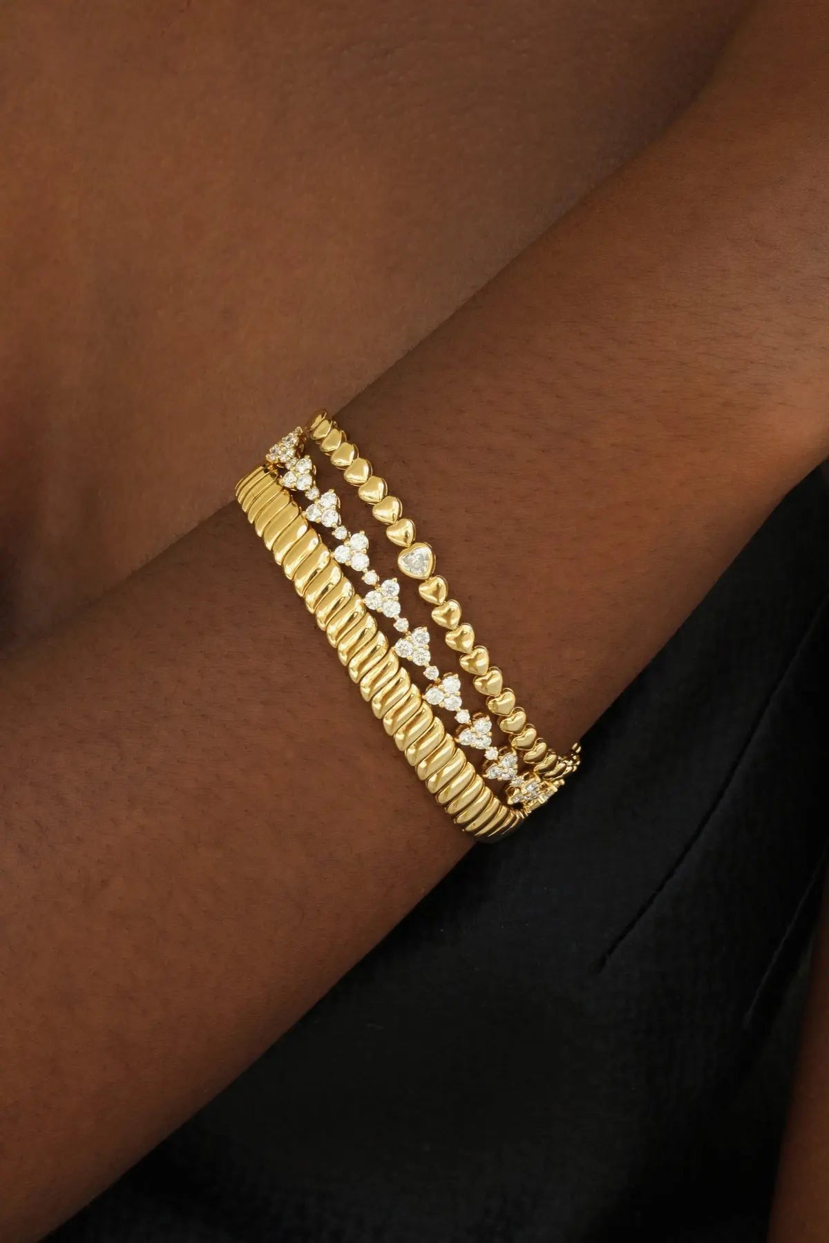 18K Gold Plated Heart Shape Tennis Bracelet