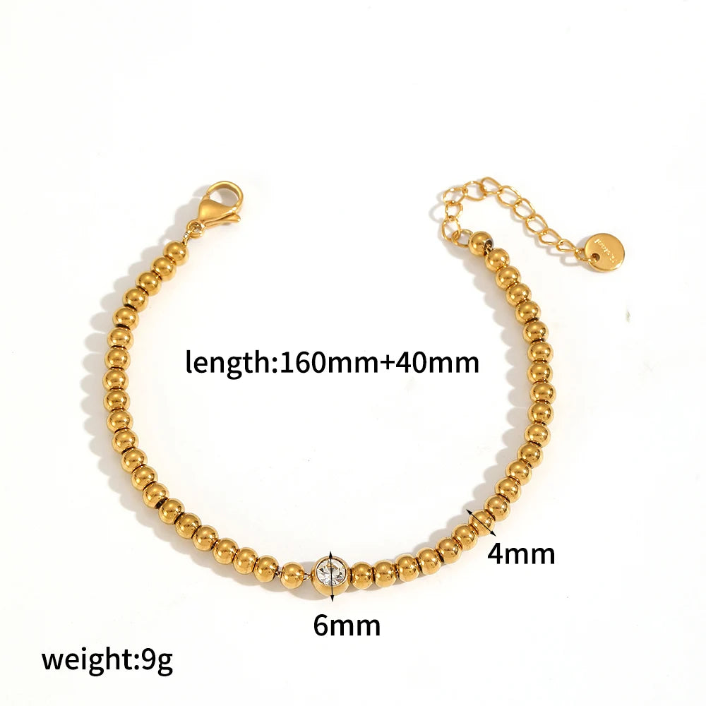 18K Gold Plated Stainless Steel Heart Bracelet