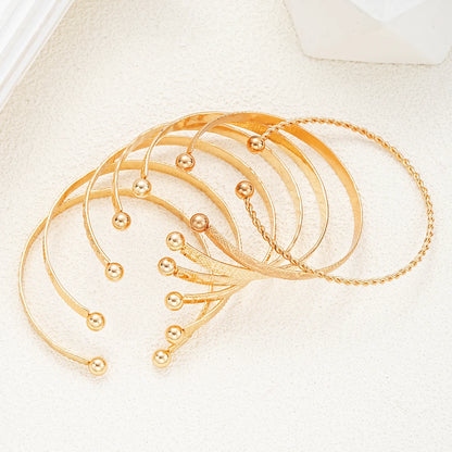 7 Piece Gold Plated Bangle Bracelet Set