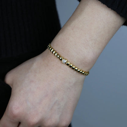 18K Gold Plated Heart Shape Tennis Bracelet