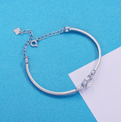 18K Gold Plated Moissanite Diamond Bangle Bracelet