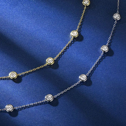 18k White Gold Plated & 925 Sterling Silver Moissanite Five-Stone Bracelet