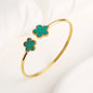 Gold Plated Clover Bangle Bracelet