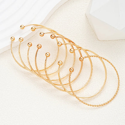 7 Piece Gold Plated Bangle Bracelet Set
