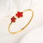 Gold Plated Clover Bangle Bracelet