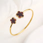 Gold Plated Clover Bangle Bracelet
