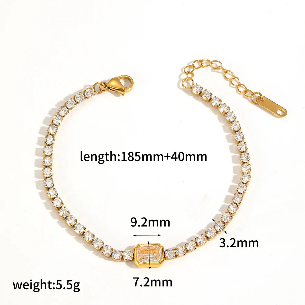 18K Gold Plated Stainless Steel Heart Bracelet
