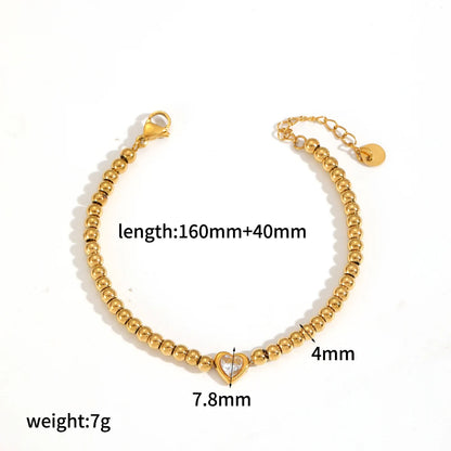 18K Gold Plated Stainless Steel Heart Bracelet