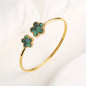 Gold Plated Clover Bangle Bracelet
