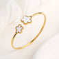 Gold Plated Clover Bangle Bracelet