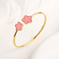Gold Plated Clover Bangle Bracelet