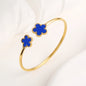 Gold Plated Clover Bangle Bracelet