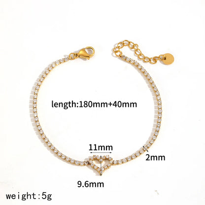 18K Gold Plated Stainless Steel Heart Bracelet