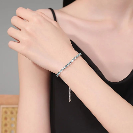 Platinum PT950 18K Gold & Moissanite Bracelet