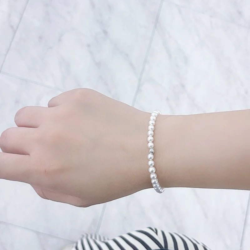 Round Pearl 18k White Gold Bracelet